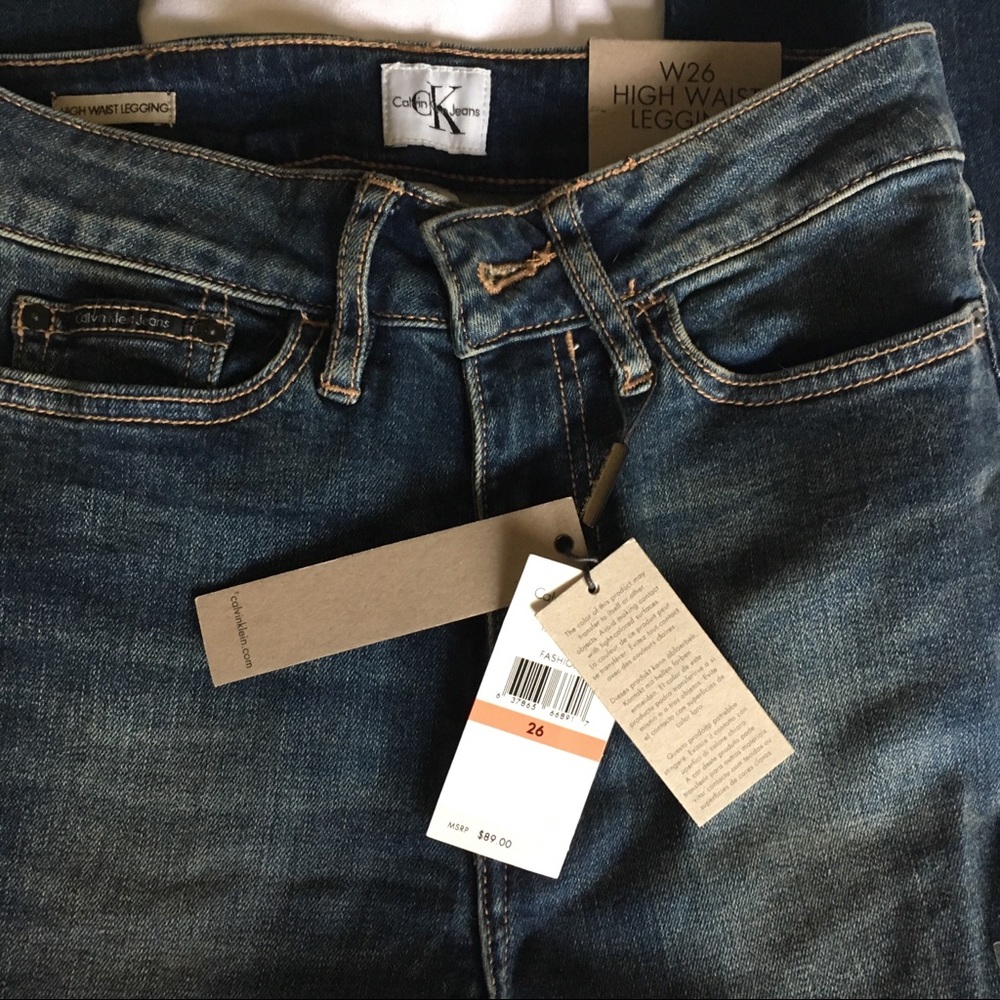 CK high rise super skinny jeans